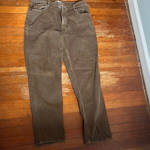 Women’s Abercrombie and Fitch Brown Straight-Leg Jeans